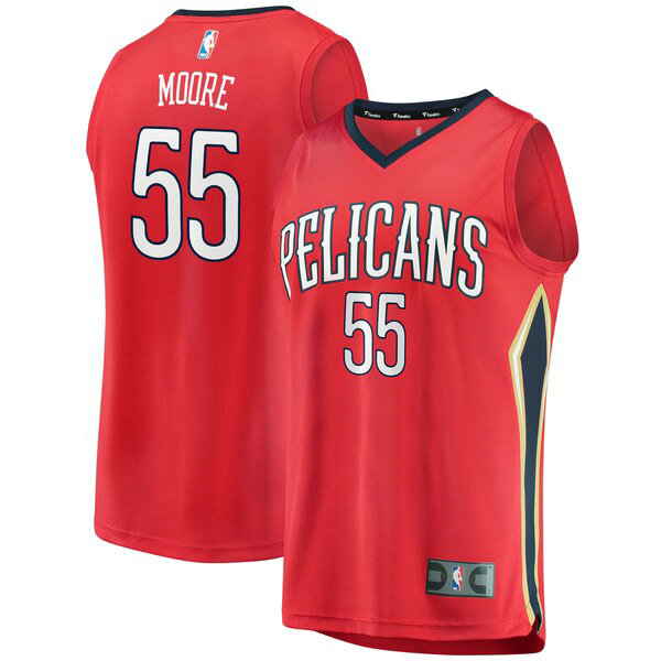 Maillot New Orleans Pelicans Homme E'Twaun Moore 55 Statement Edition Rouge
